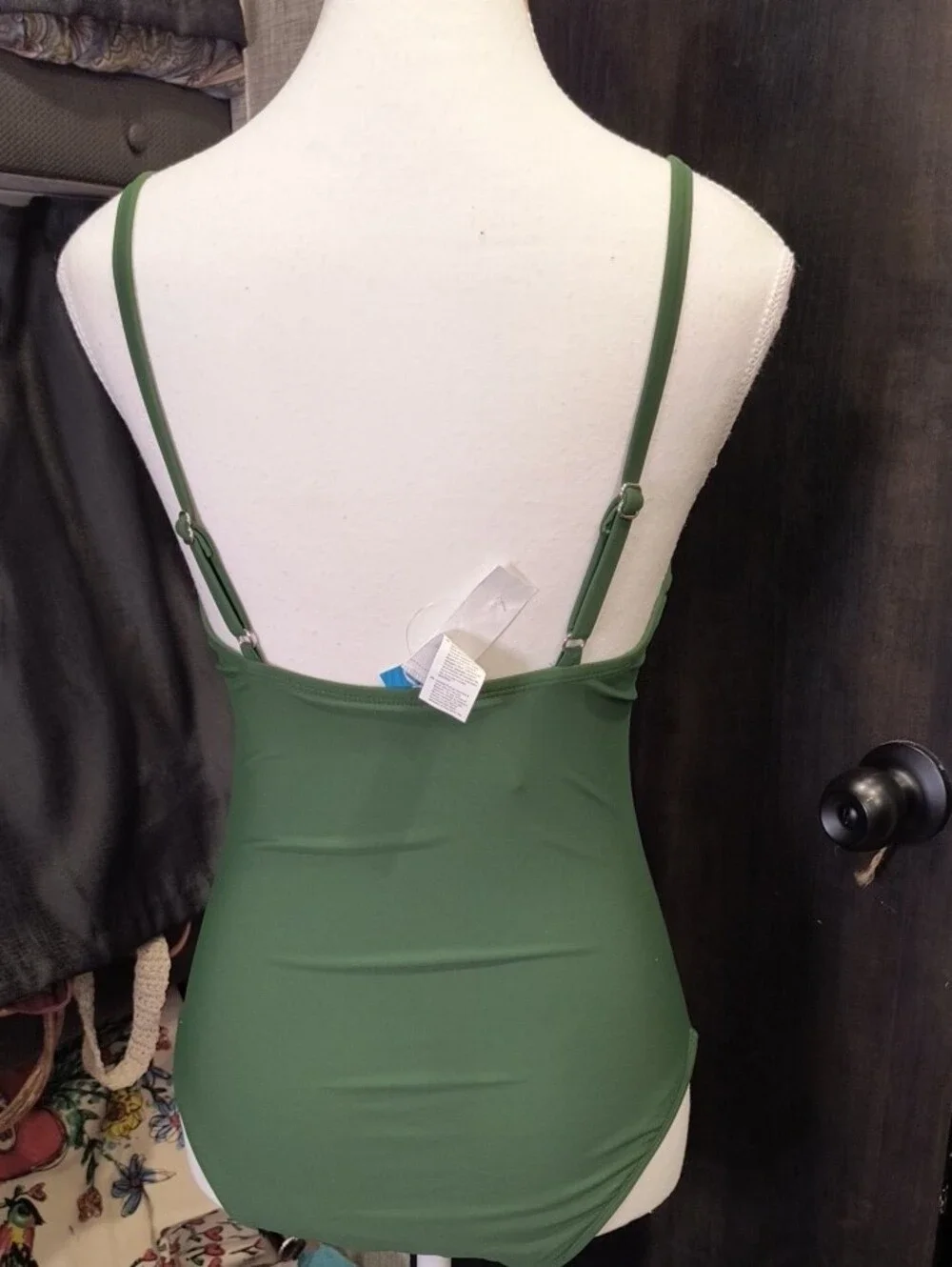 Cupshe Olive Green Small V-Neck Ruched Women's One Piece Swimsuit